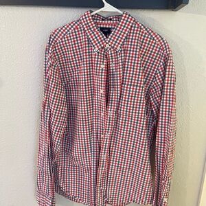 J. Crew Red and White Plaid Casual Shirt